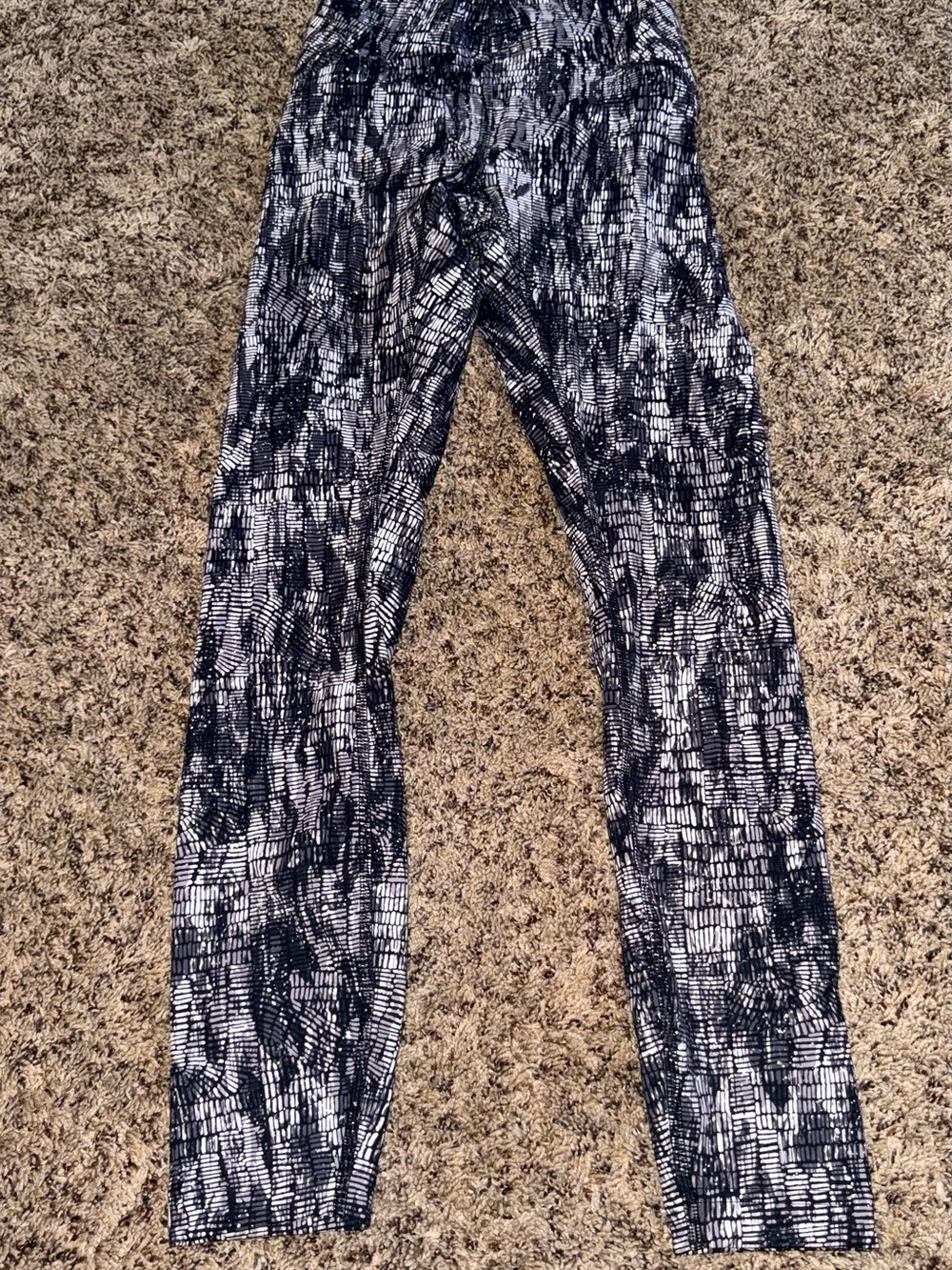 lululemon athletica Black and White Printed Leggings
